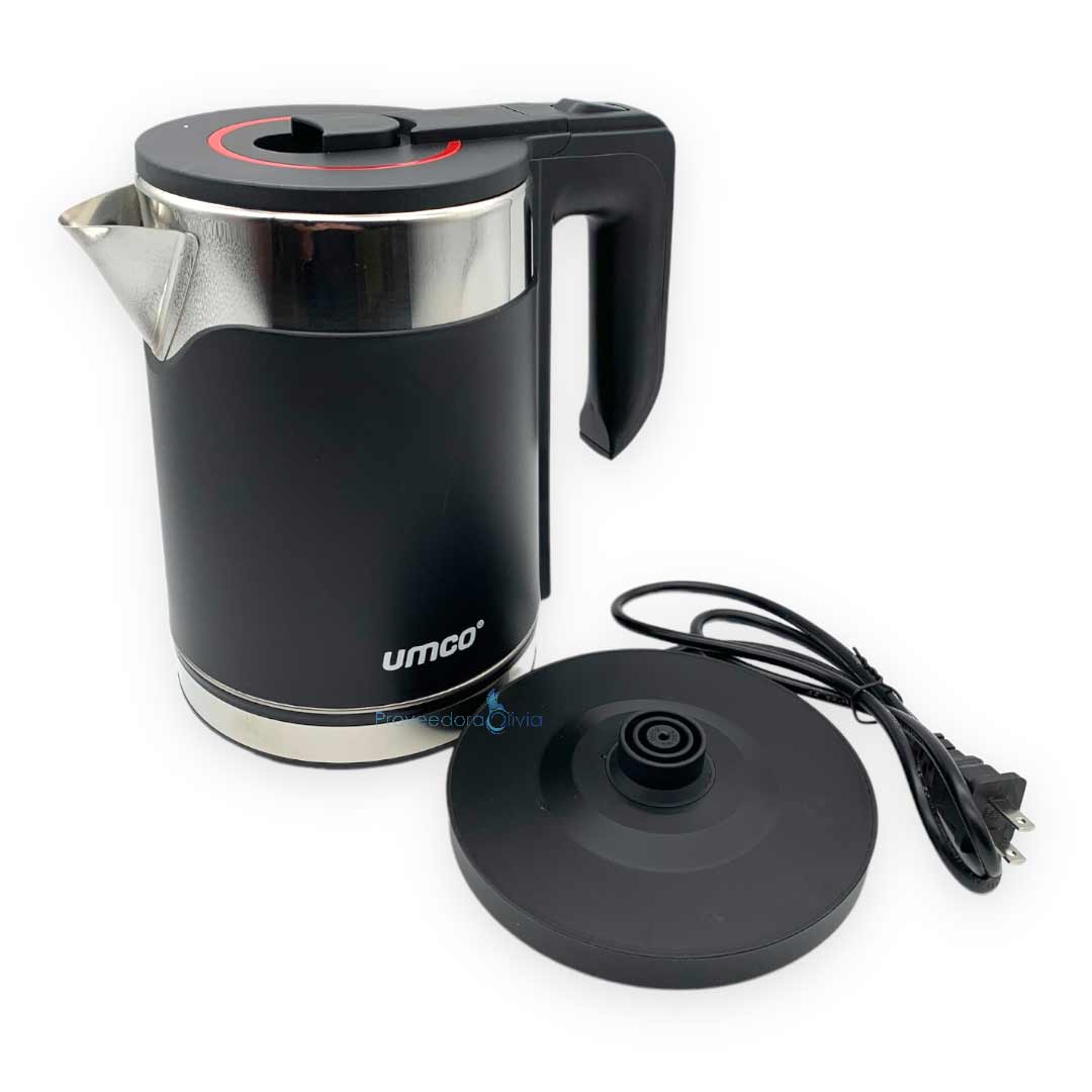 Hervidor de té eléctrico – Hervidor de agua caliente de 1.8 L, cámara de  acero inoxidable 100% libre de plástico con base de apagado automático