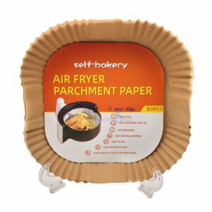Papel para freidora de aire antiadherente, hornear y horno 50pzs cuadrado: Soluciones culinarias versátiles
